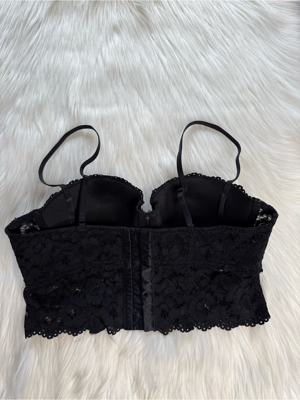 H&M Black Floral Lace Bustier Bralette - Picture 3 of 5
